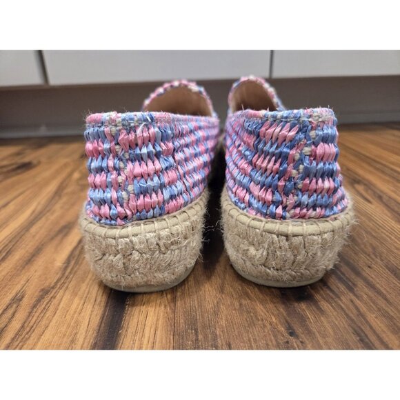 Manebí Platform Espadrilles Pink Blue Woven Raffia Slip On EU 39 US 8.5 - Picture 5 of 10